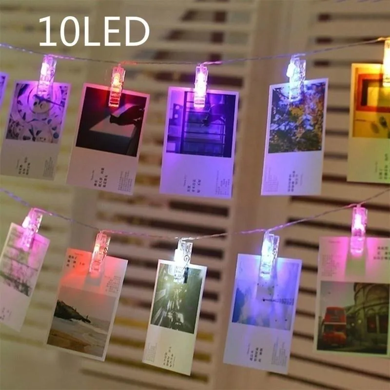 10 LEDs/20LEDs Photo Clips String Lights for Wall Wedding Party Christmas Home Decoration