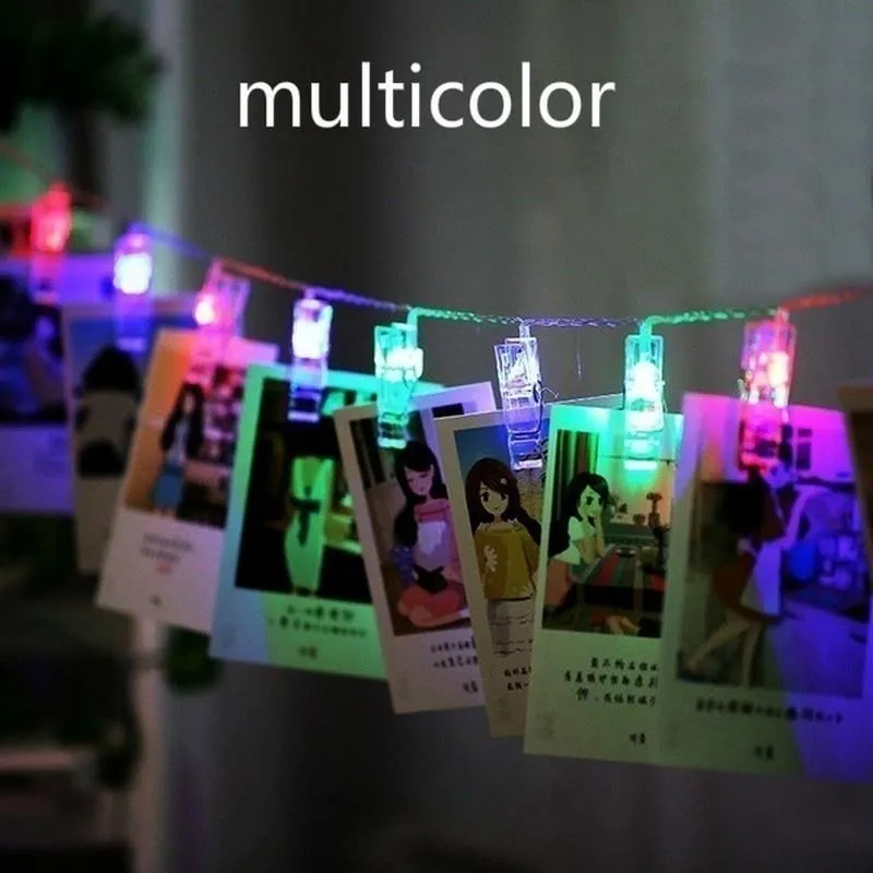 10 LEDs/20LEDs Photo Clips String Lights for Wall Wedding Party Christmas Home Decoration