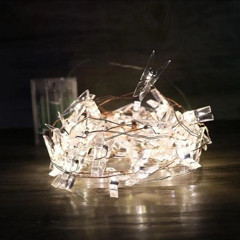 10 LEDs/20LEDs Photo Clips String Lights for Wall Wedding Party Christmas Home Decoration