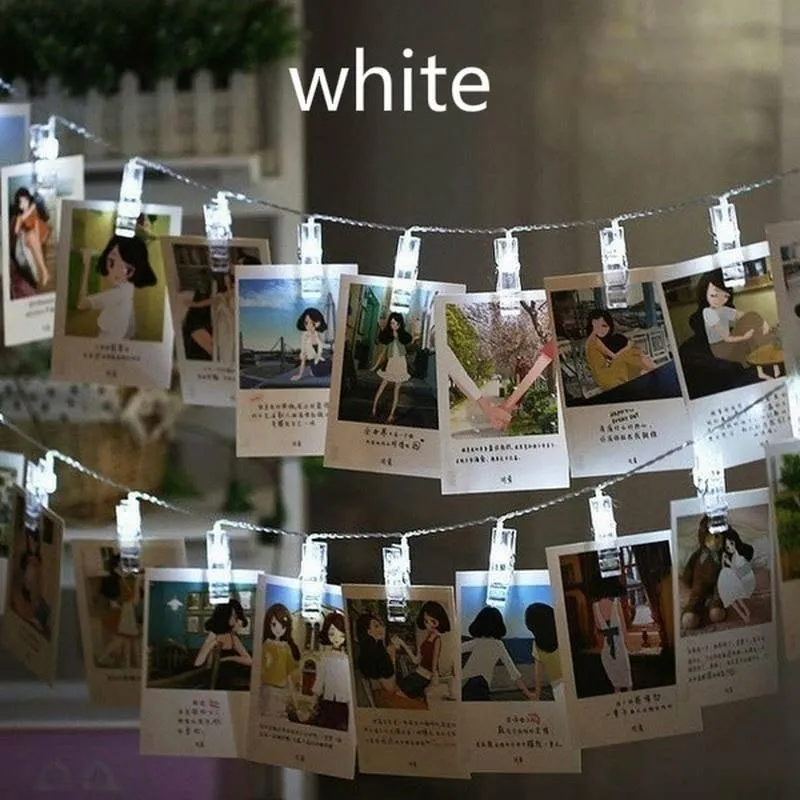 10 LEDs/20LEDs Photo Clips String Lights for Wall Wedding Party Christmas Home Decoration