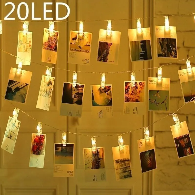 10 LEDs/20LEDs Photo Clips String Lights for Wall Wedding Party Christmas Home Decoration