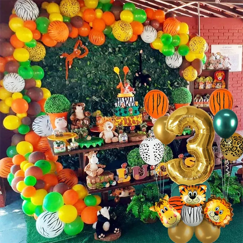 18Pcs Jungle Animal Balloons Set