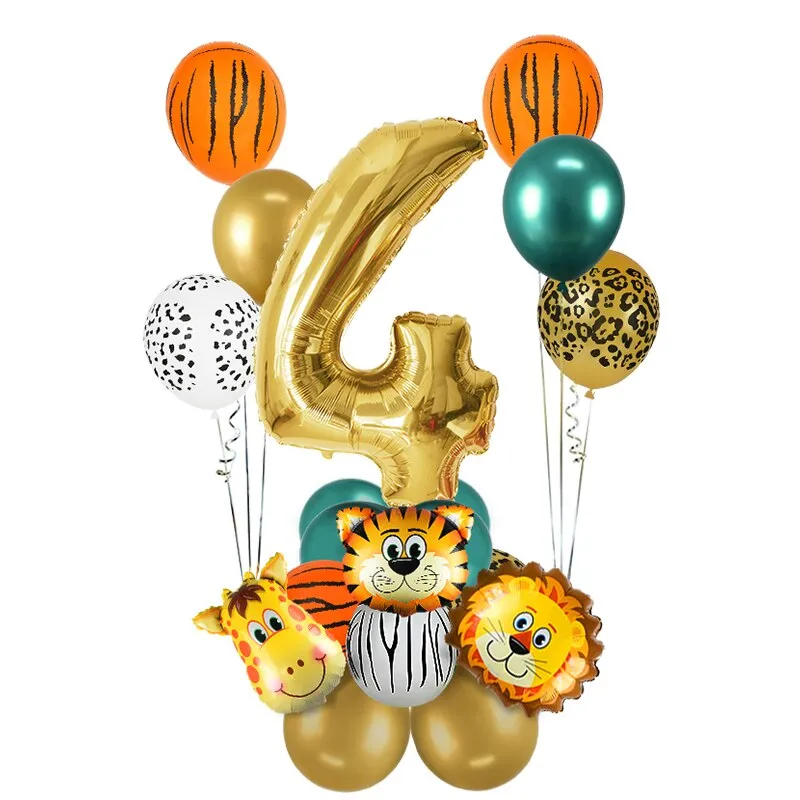 18Pcs Jungle Animal Balloons Set