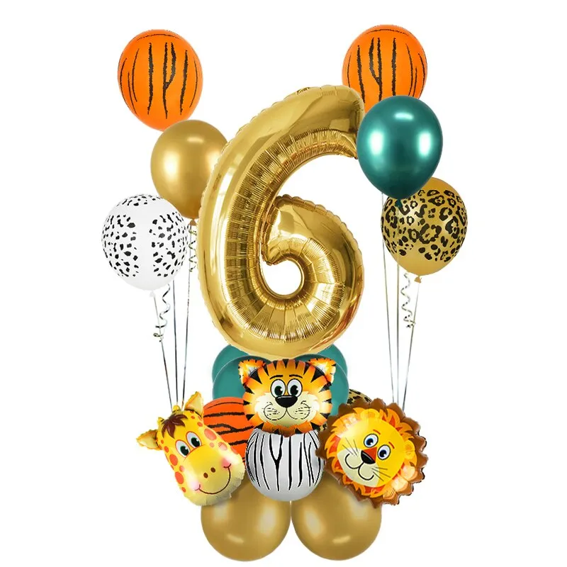 18Pcs Jungle Animal Balloons Set