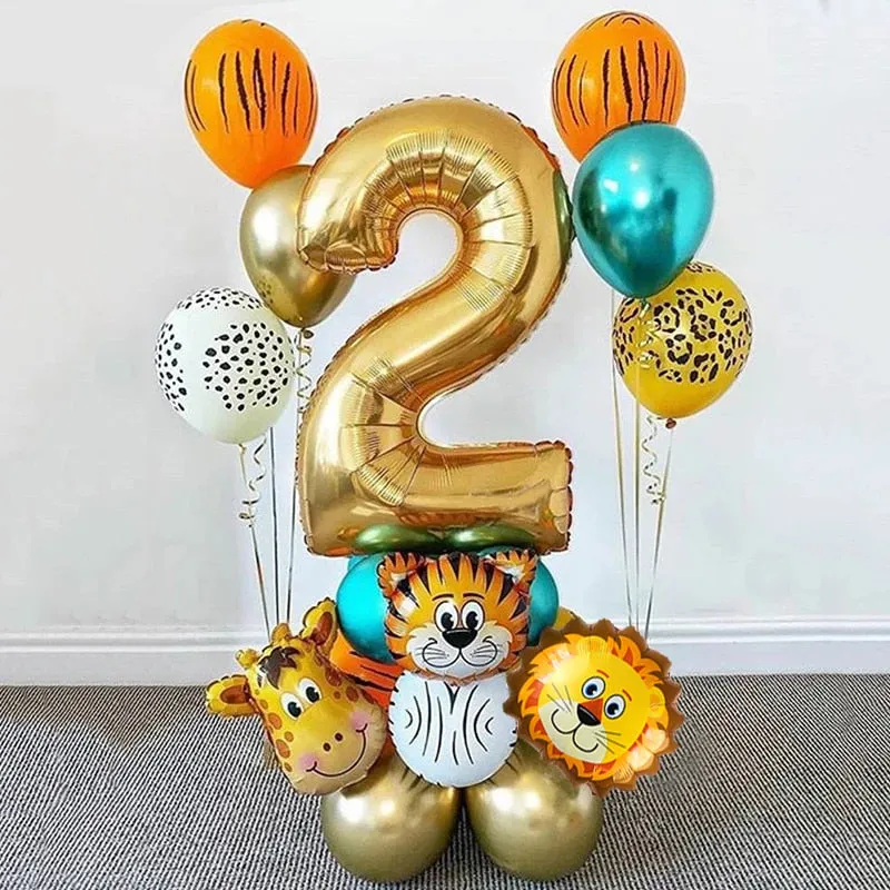 18Pcs Jungle Animal Balloons Set