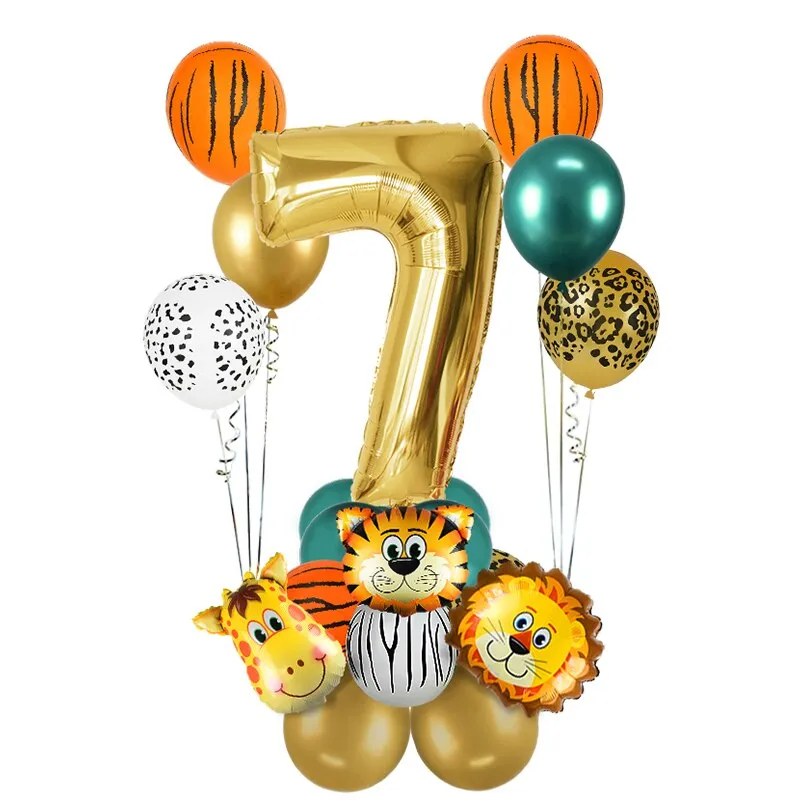 18Pcs Jungle Animal Balloons Set