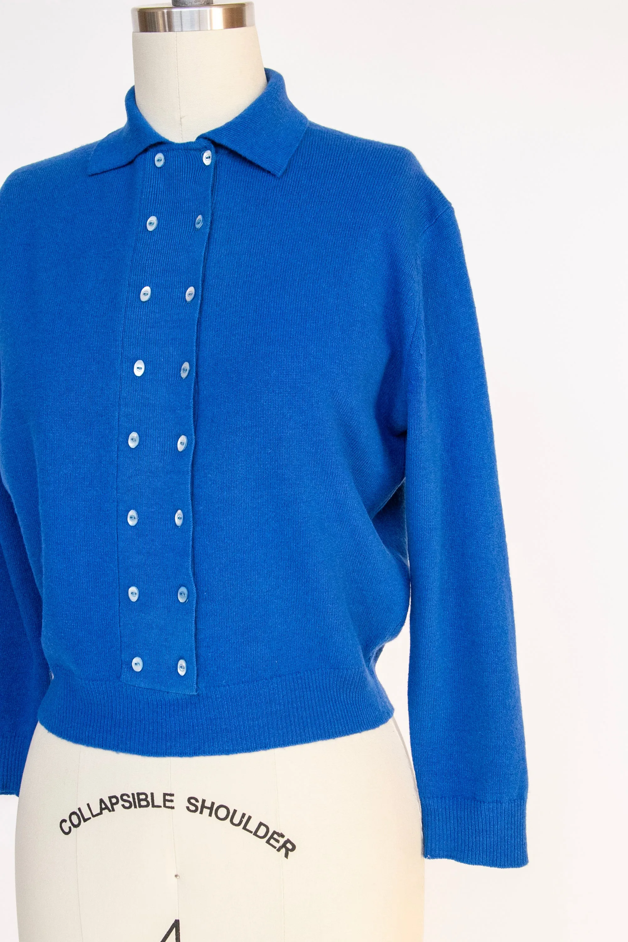 1950s Sweater Wool Blue Pullover S