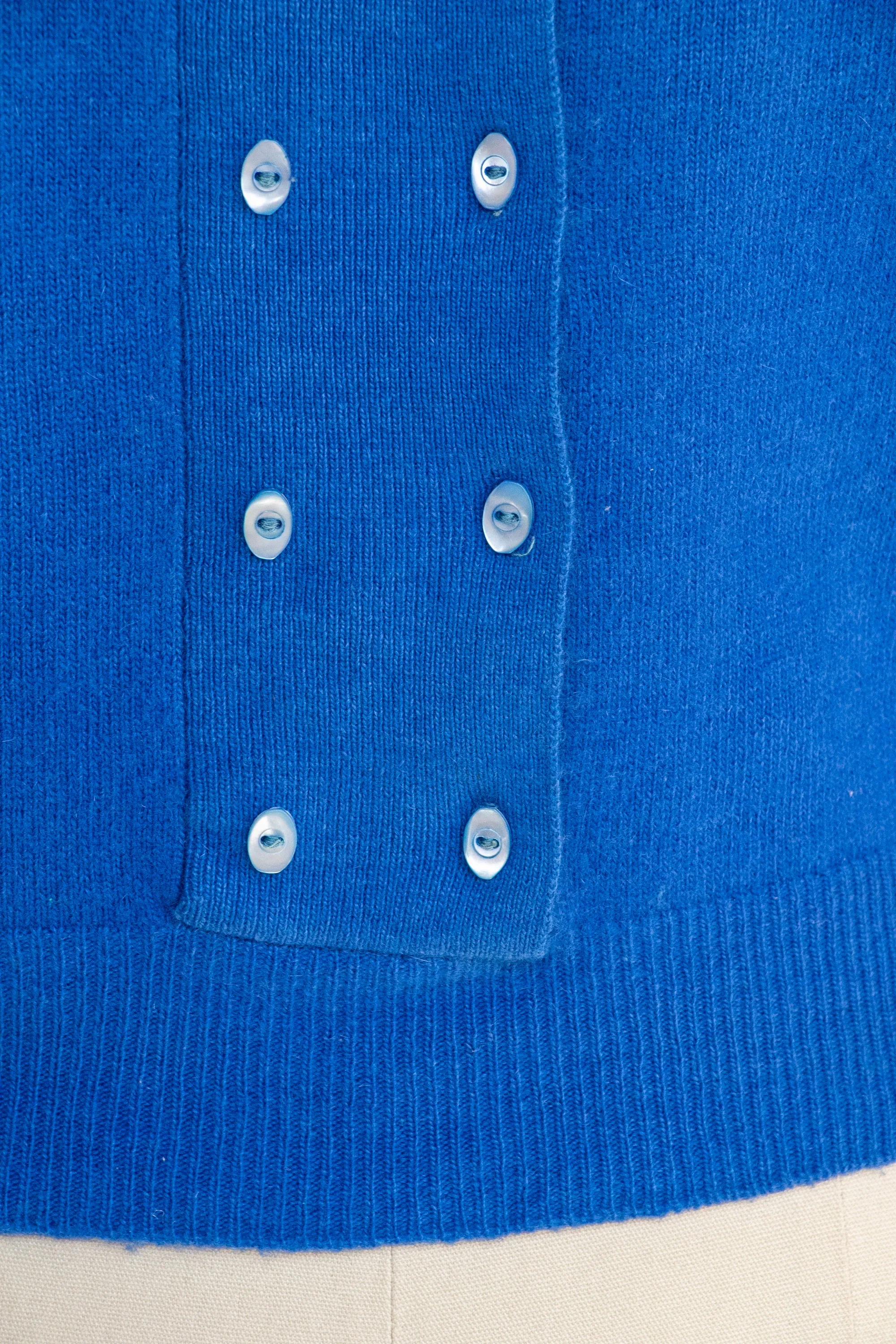 1950s Sweater Wool Blue Pullover S