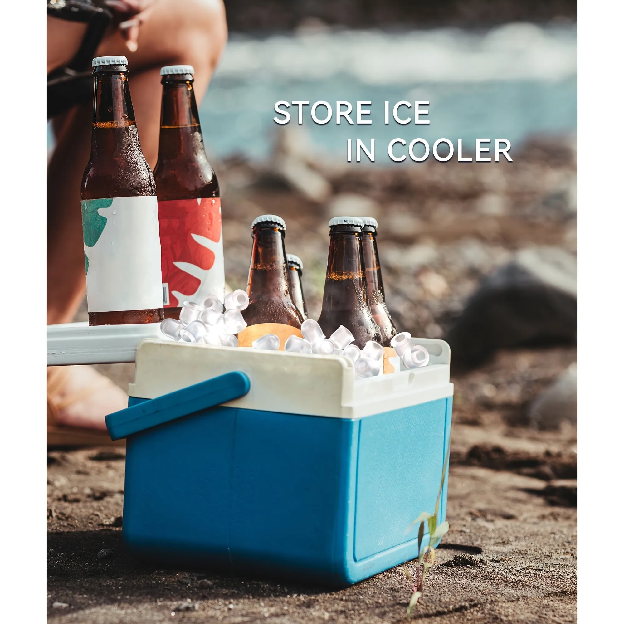 1pc Ecozy Portable Countertop Ice Maker - 9 Ice Cubes In 6 Minutes, 26 Lbs Daily Output, Self-Cleaning With Ice Bags, Scoop, And Basket For Kitchen, Office, Bar, Party