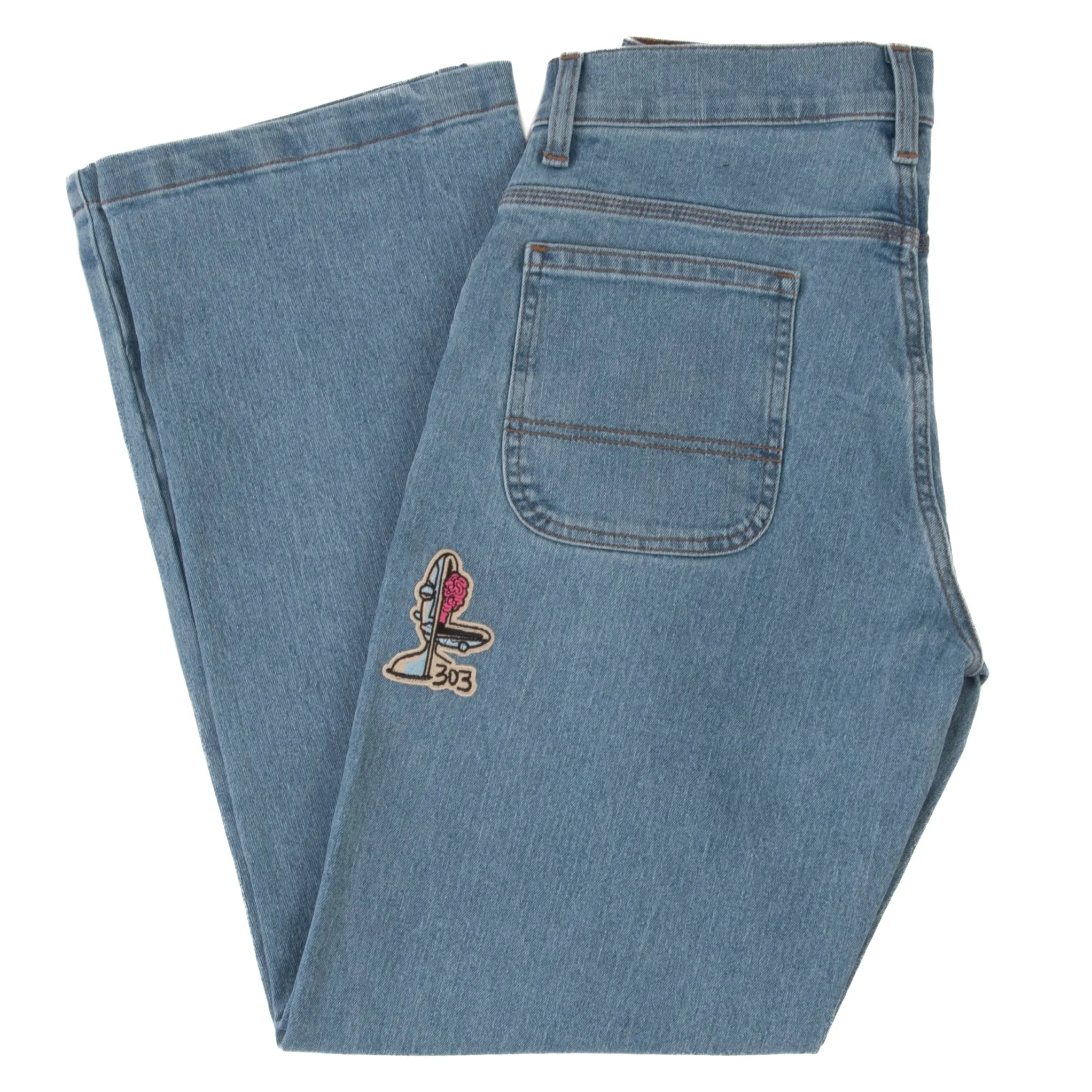 303 Boards - 303 Boards x Alex Gould My Pointless Mind Dickies Loose Fit Denim (Stonewashed Vintage Blue)