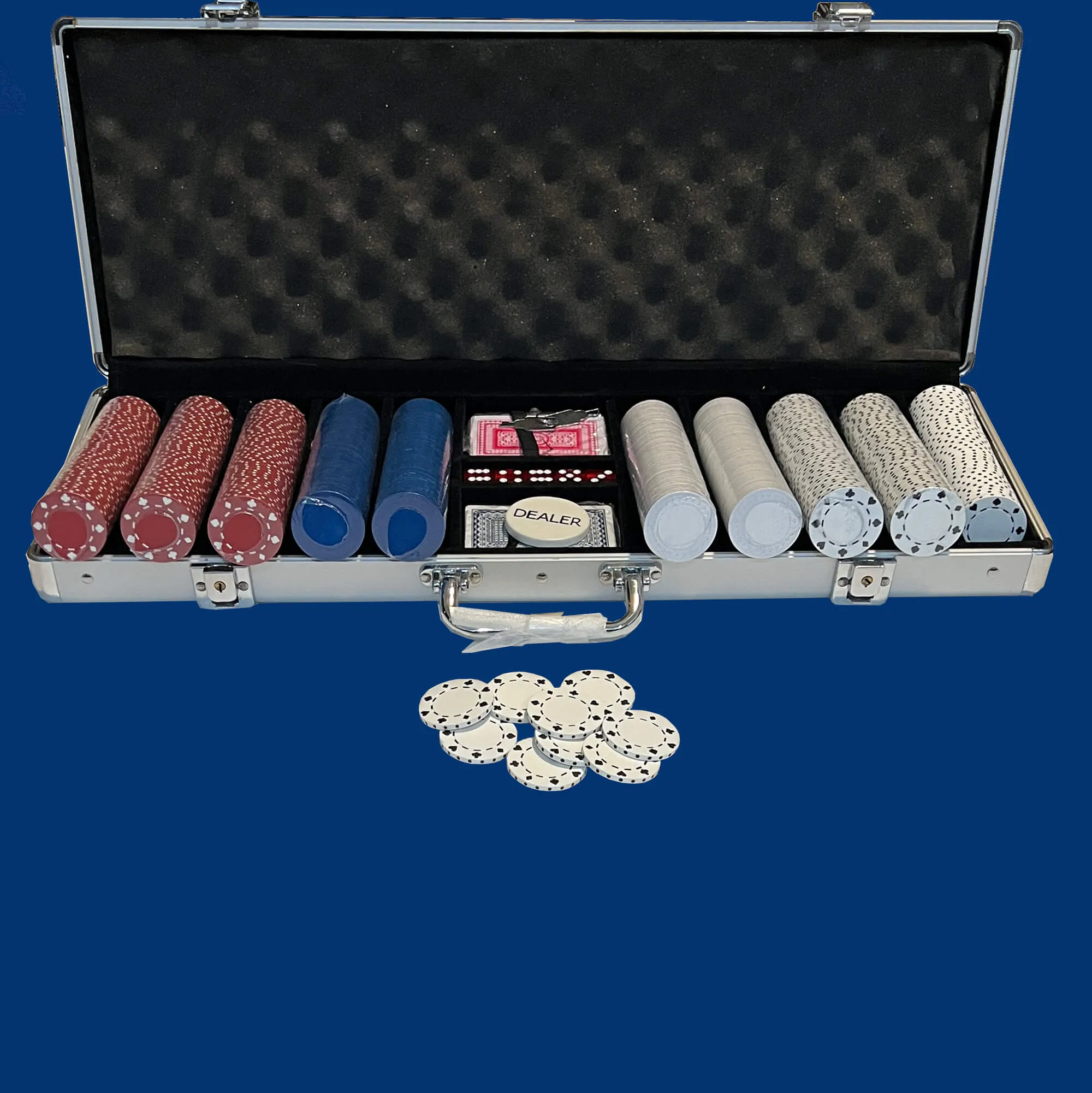 500 pcs Poker Chipset, Aluminum Carrying Case, Locks and Keys