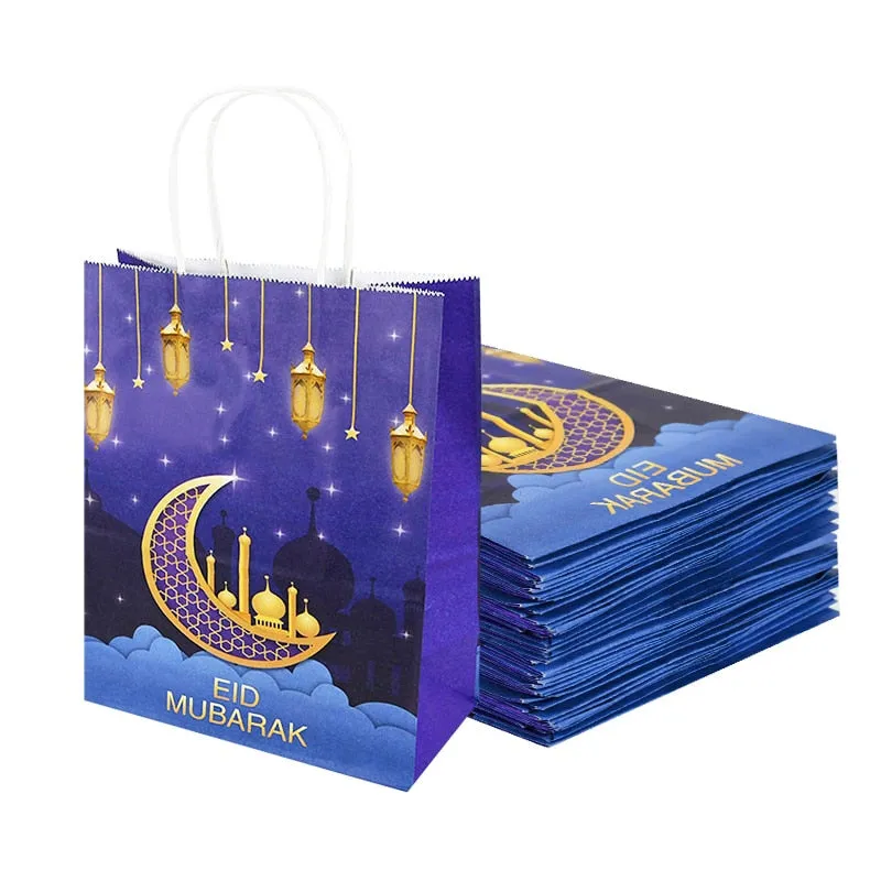 6pcs Eid Mubarak Kraft Paper Gift Bags