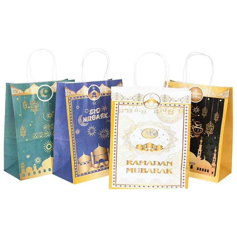 6pcs Eid Mubarak Kraft Paper Gift Bags