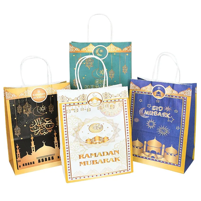 6pcs Eid Mubarak Kraft Paper Gift Bags