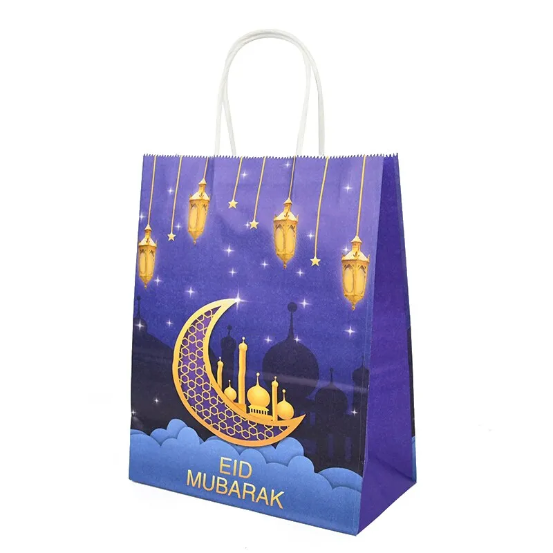 6pcs Eid Mubarak Kraft Paper Gift Bags