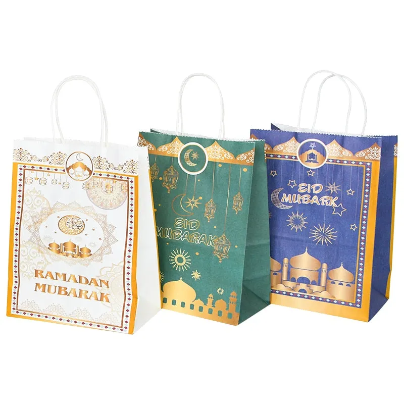 6pcs Eid Mubarak Kraft Paper Gift Bags
