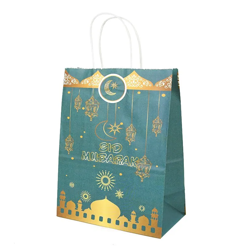 6pcs Eid Mubarak Kraft Paper Gift Bags