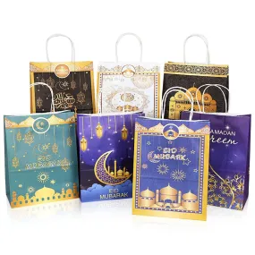 6pcs Eid Mubarak Kraft Paper Gift Bags