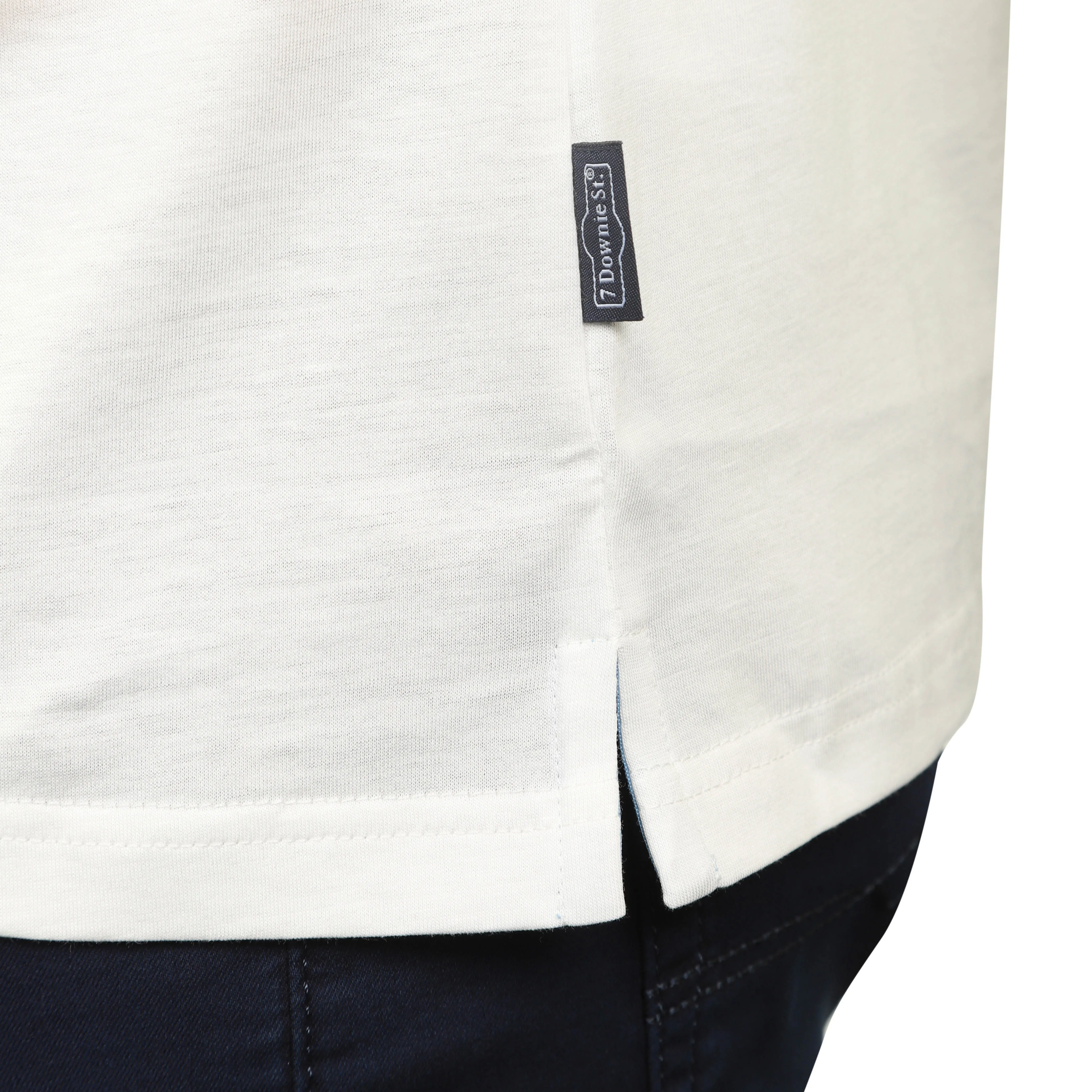 7 Downie St. - White Mercerized Cotton V-Neck T-Shirt