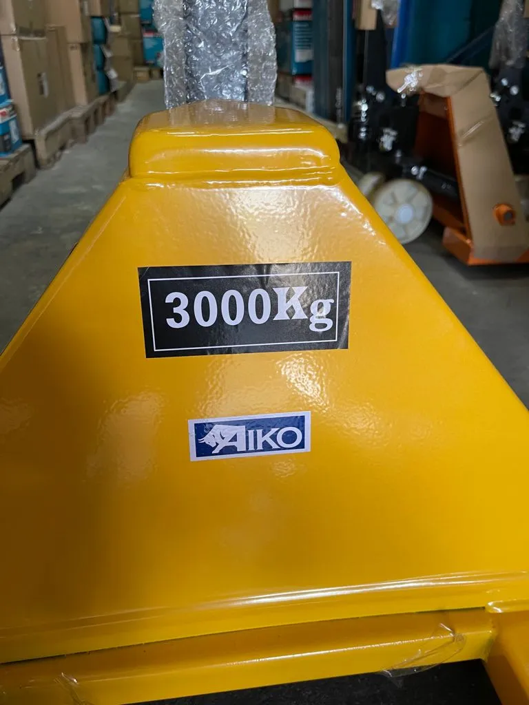 Aiko 3 Ton Pallet Truck 550x1150x85mm Double Pu Yellow Hand | Model : PT-CBY3P-550-2