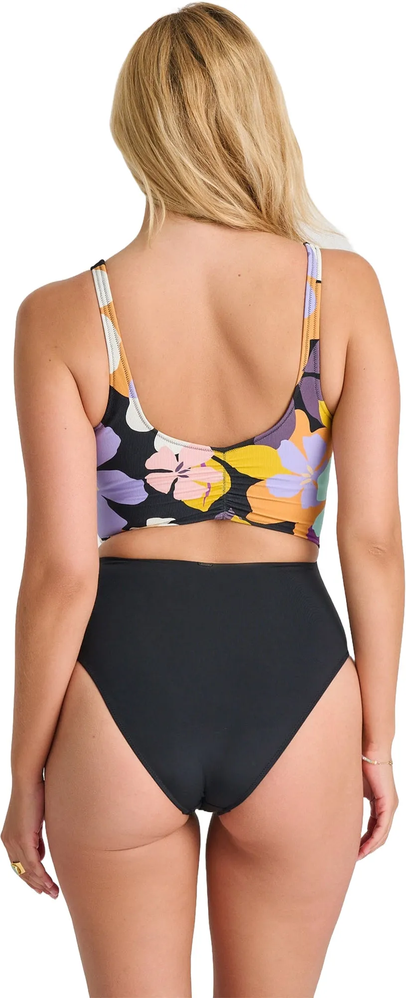 Aqua Bloom Recycled High Leg Wrap One-Piece Swimsuit - Women's|-|Maillot de bain une pièce croisée à jambe haute recyclé Aqua Bloom - Femme