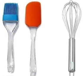 Bakery Tools - Egg beater silicon spatula and brush(pack of 3)