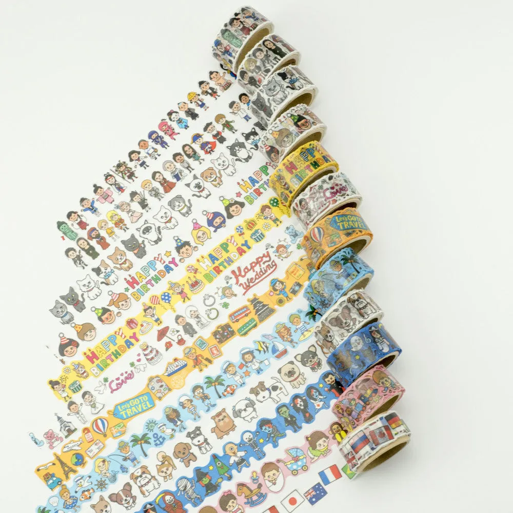 Beach Washi Tape Round Top