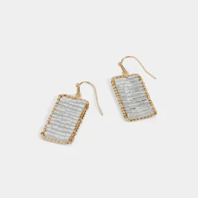 Beaded Banner Dangle Earrings - Arctic