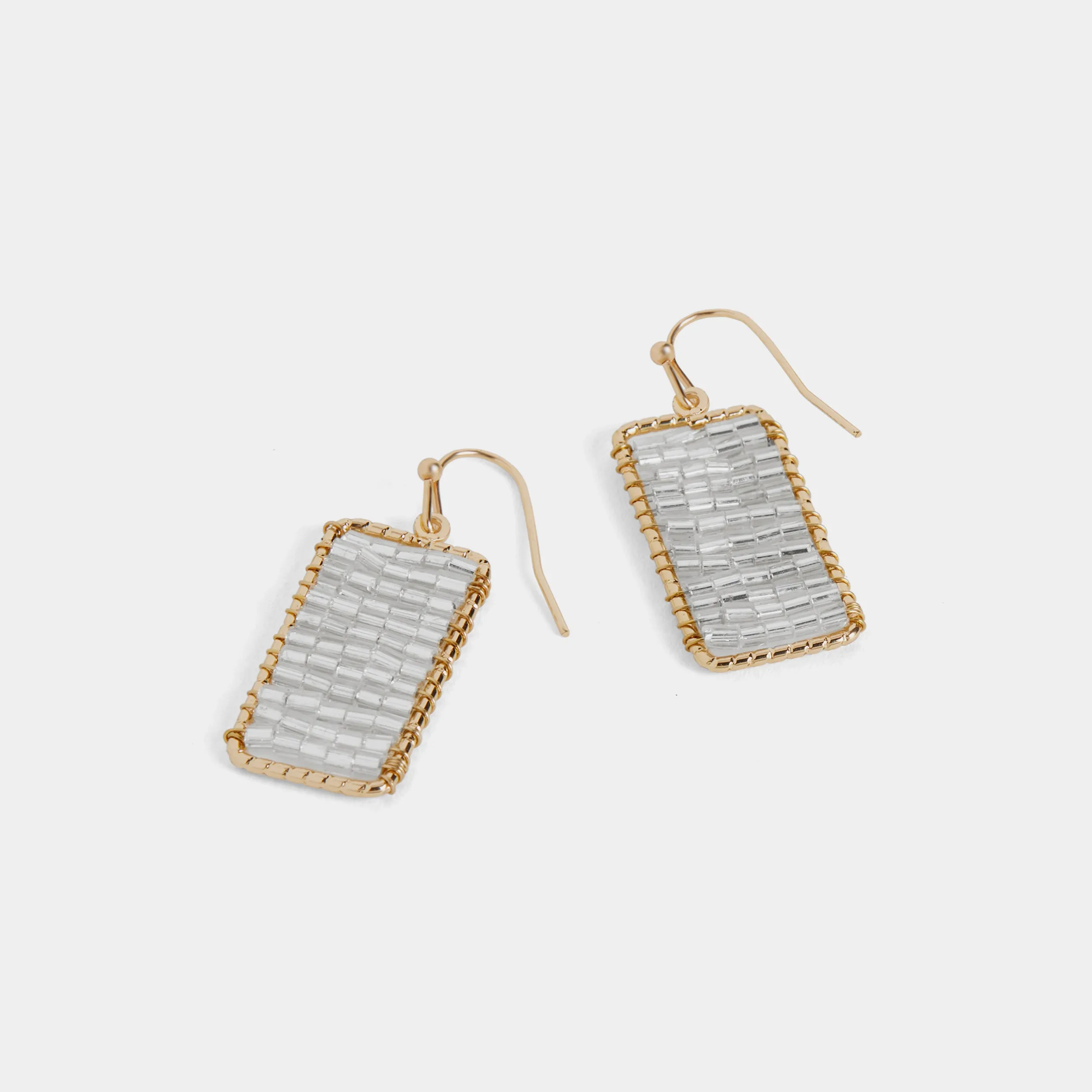 Beaded Banner Dangle Earrings - Arctic