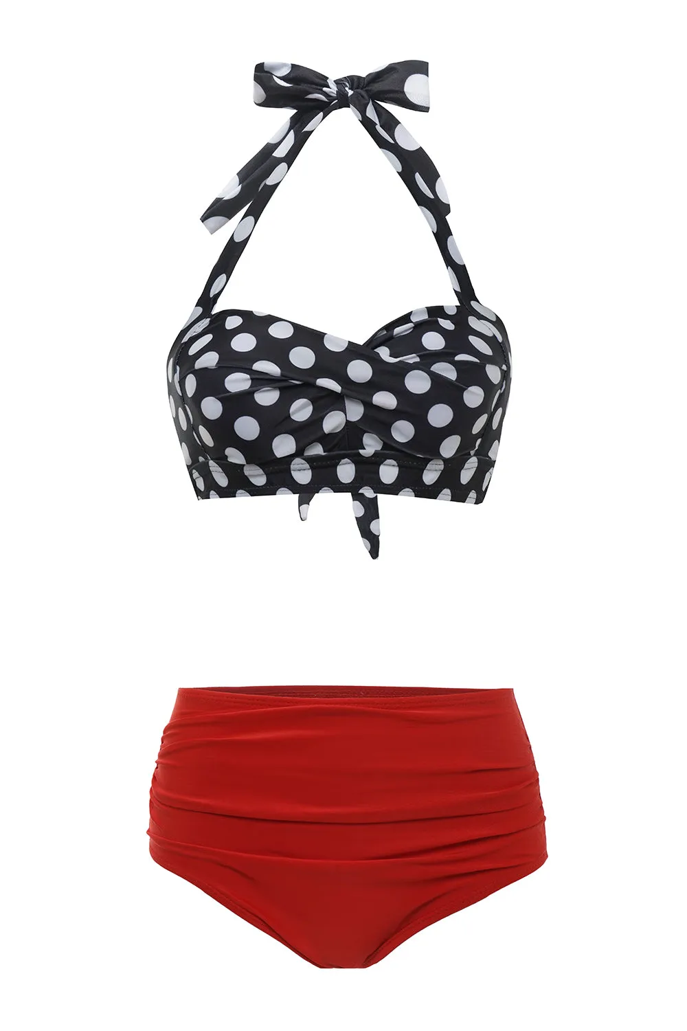 Black Green Leaves Two Pieces Bikini