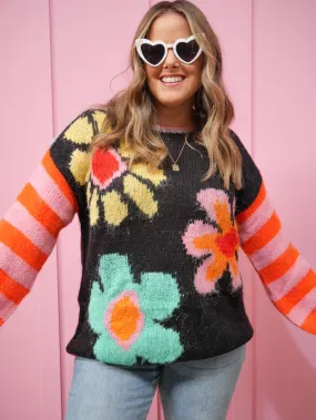 Boho Australia Danyal Knit Top Black Multi