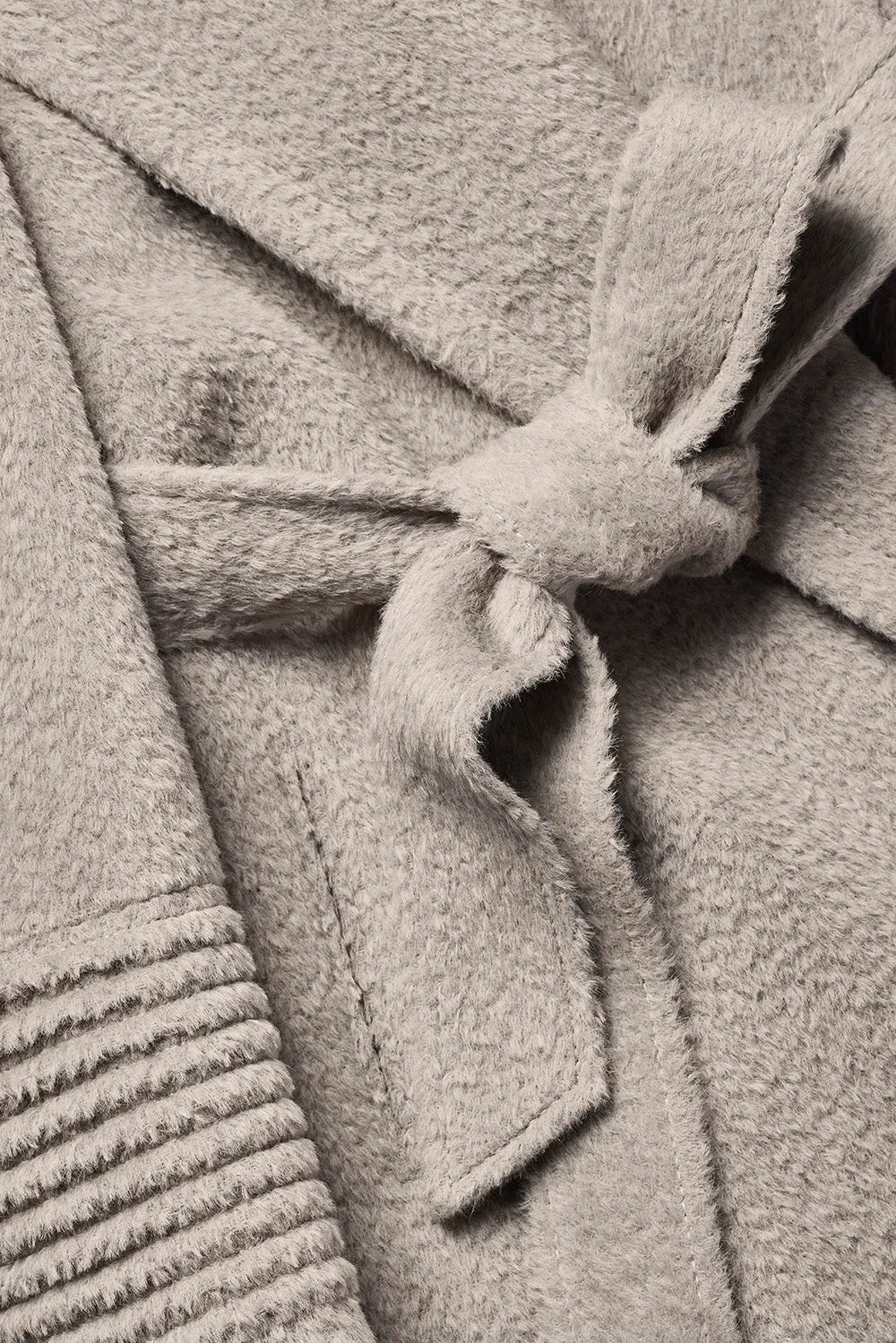 Bouclé Alpaca Long Notched Collar Wrap Coat
