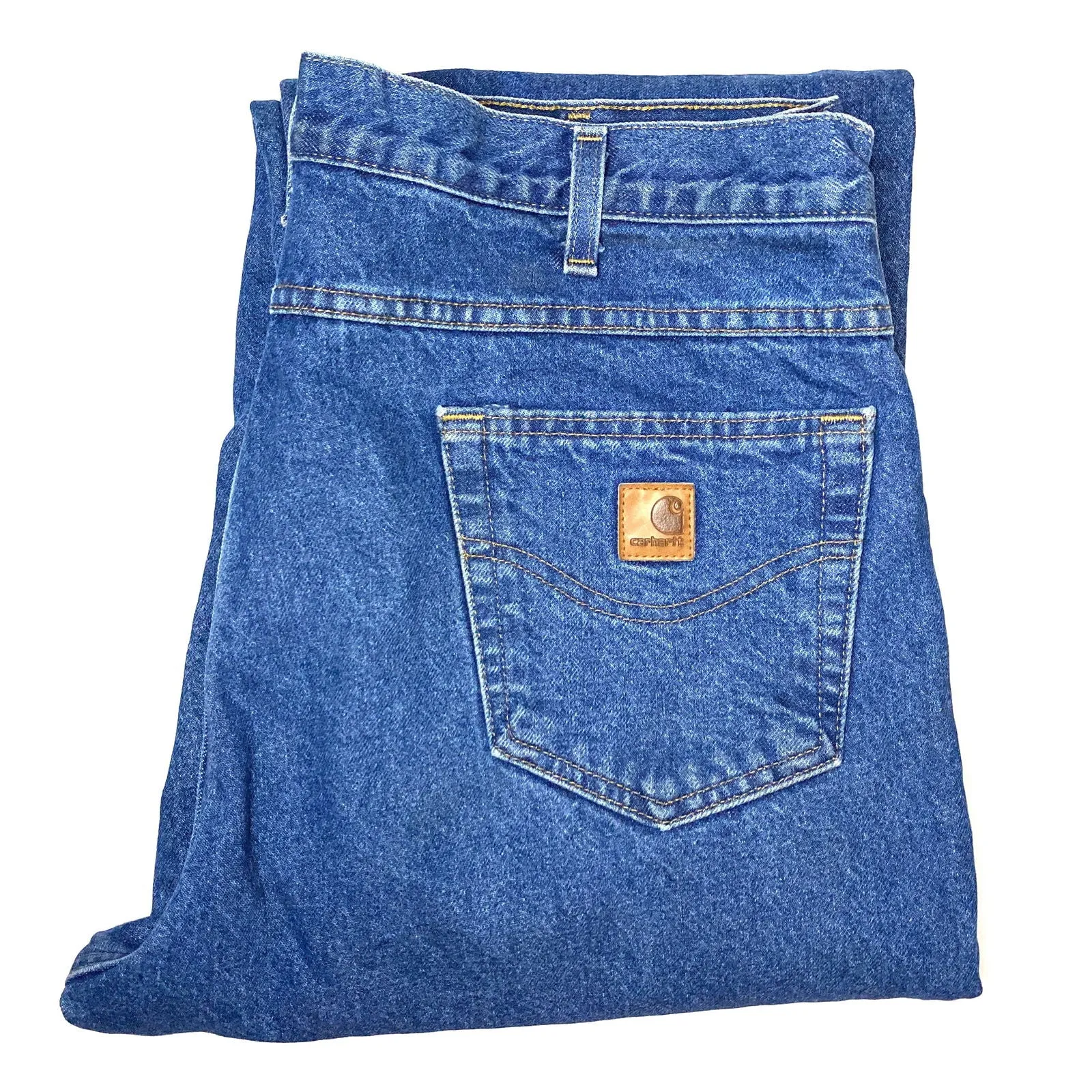 Carhartt Relaxed Mens Size 40x32 Straight Denim Blue Jeans
