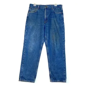 Carhartt Relaxed Mens Size 40x32 Straight Denim Blue Jeans