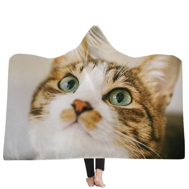 Cat and Dog Hooded Blanket