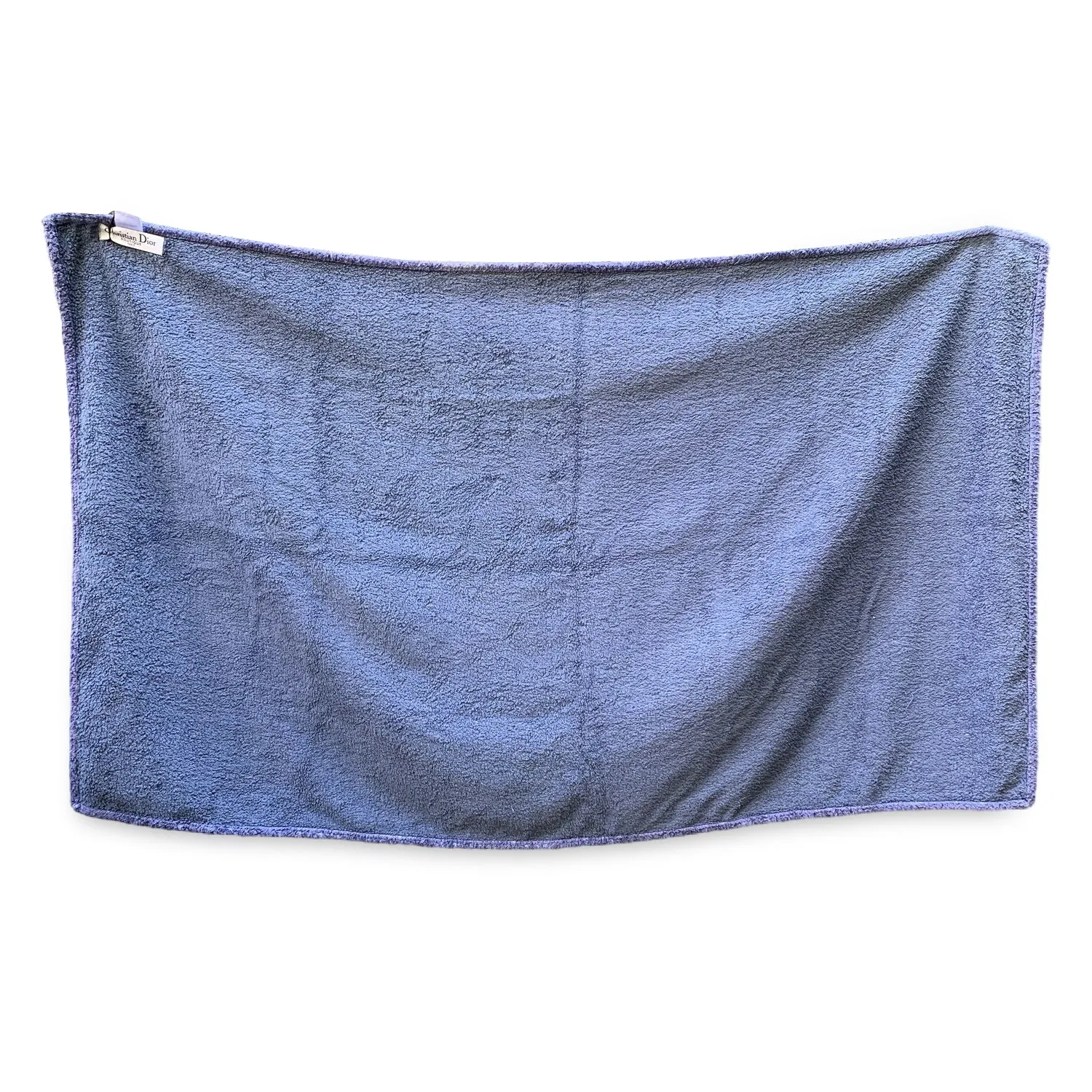 Christian Dior Vintage Blue Monogram Cotton Oblique Pool Beach Towel