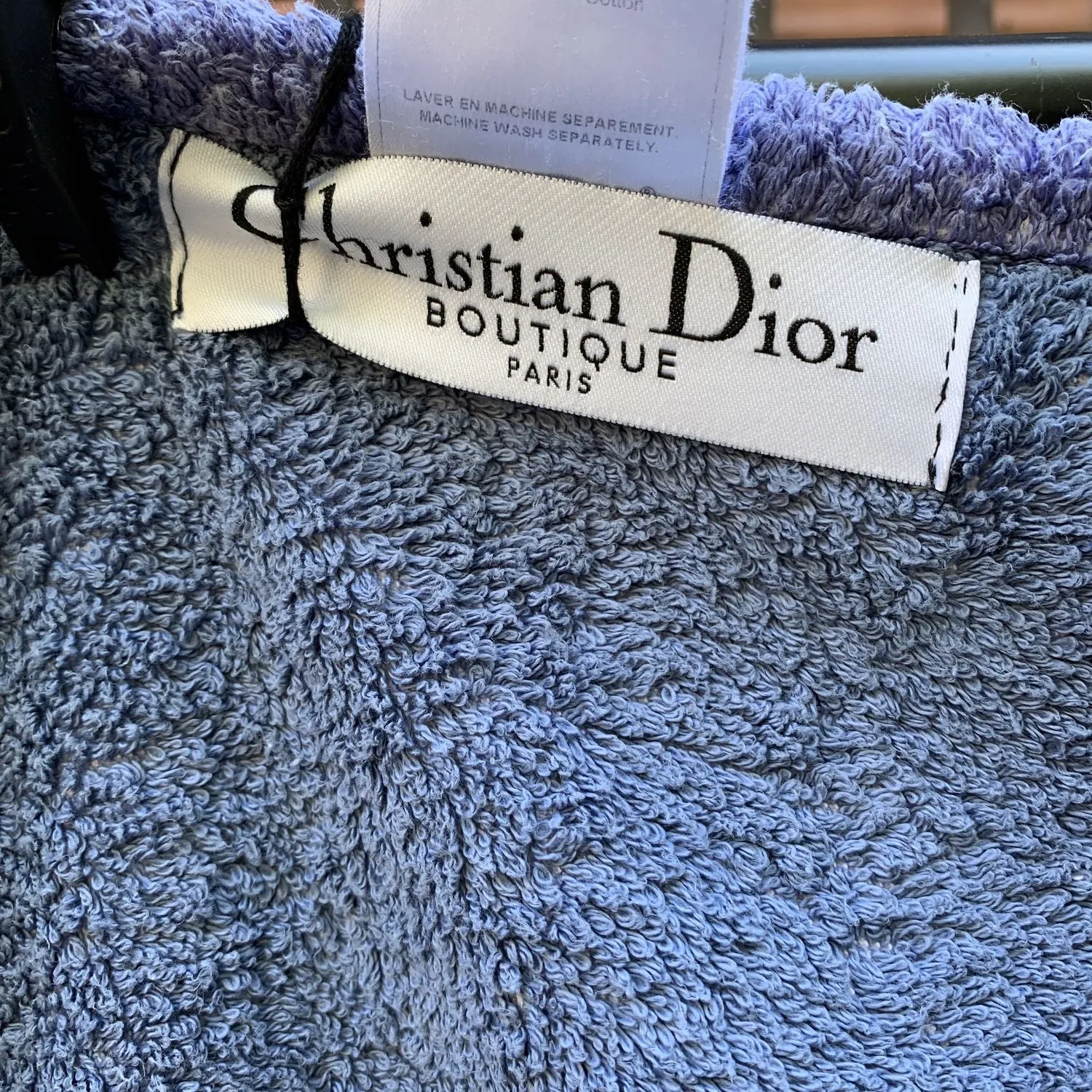 Christian Dior Vintage Blue Monogram Cotton Oblique Pool Beach Towel