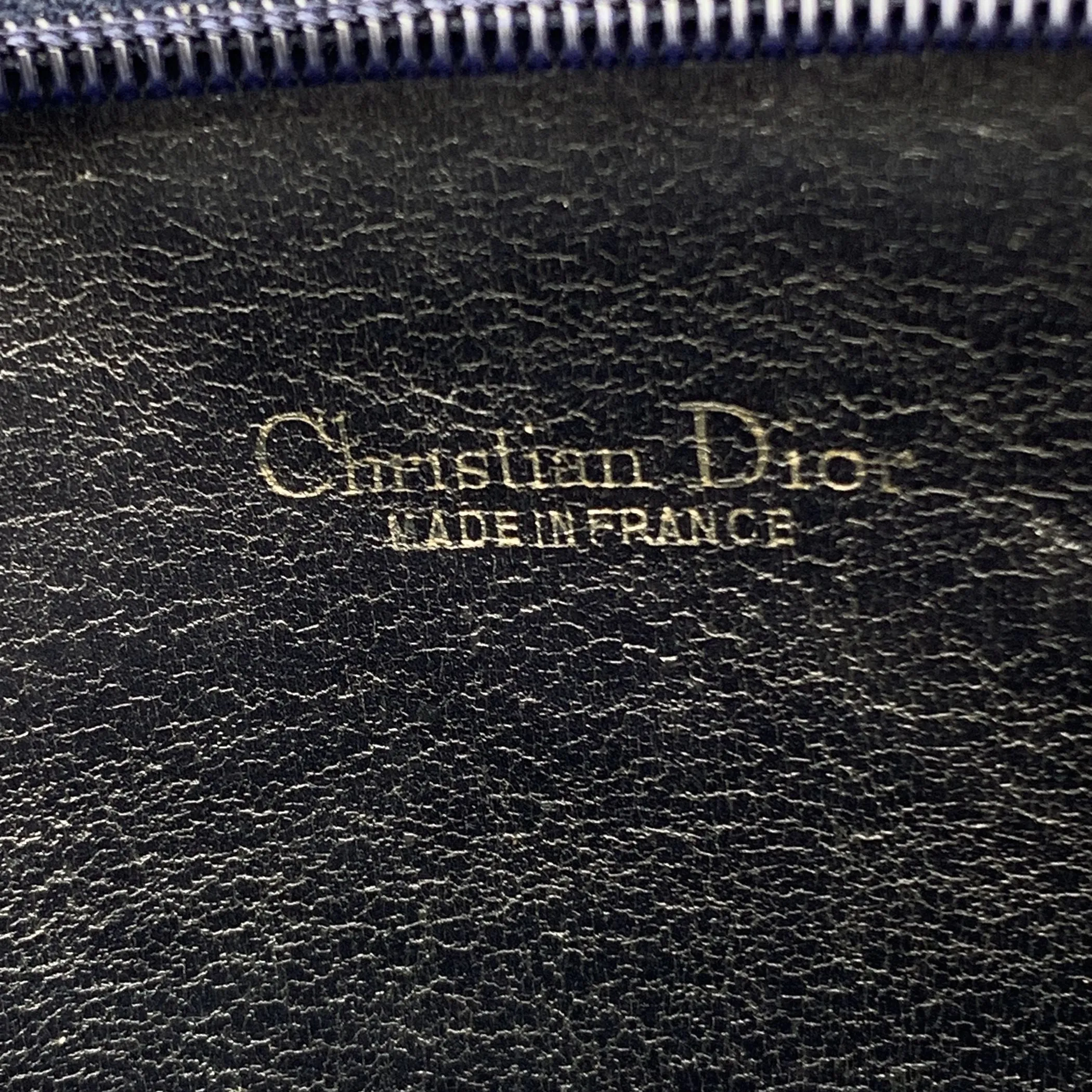 Christian Dior Vintage Blue Oblique Monogram Pochette Bag Defects