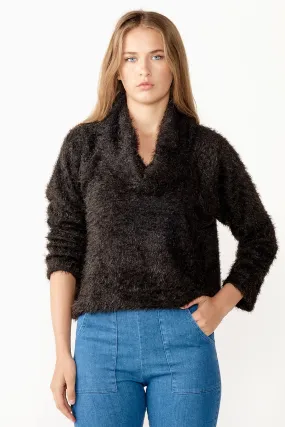 Cropped Cowl Neck Sweater