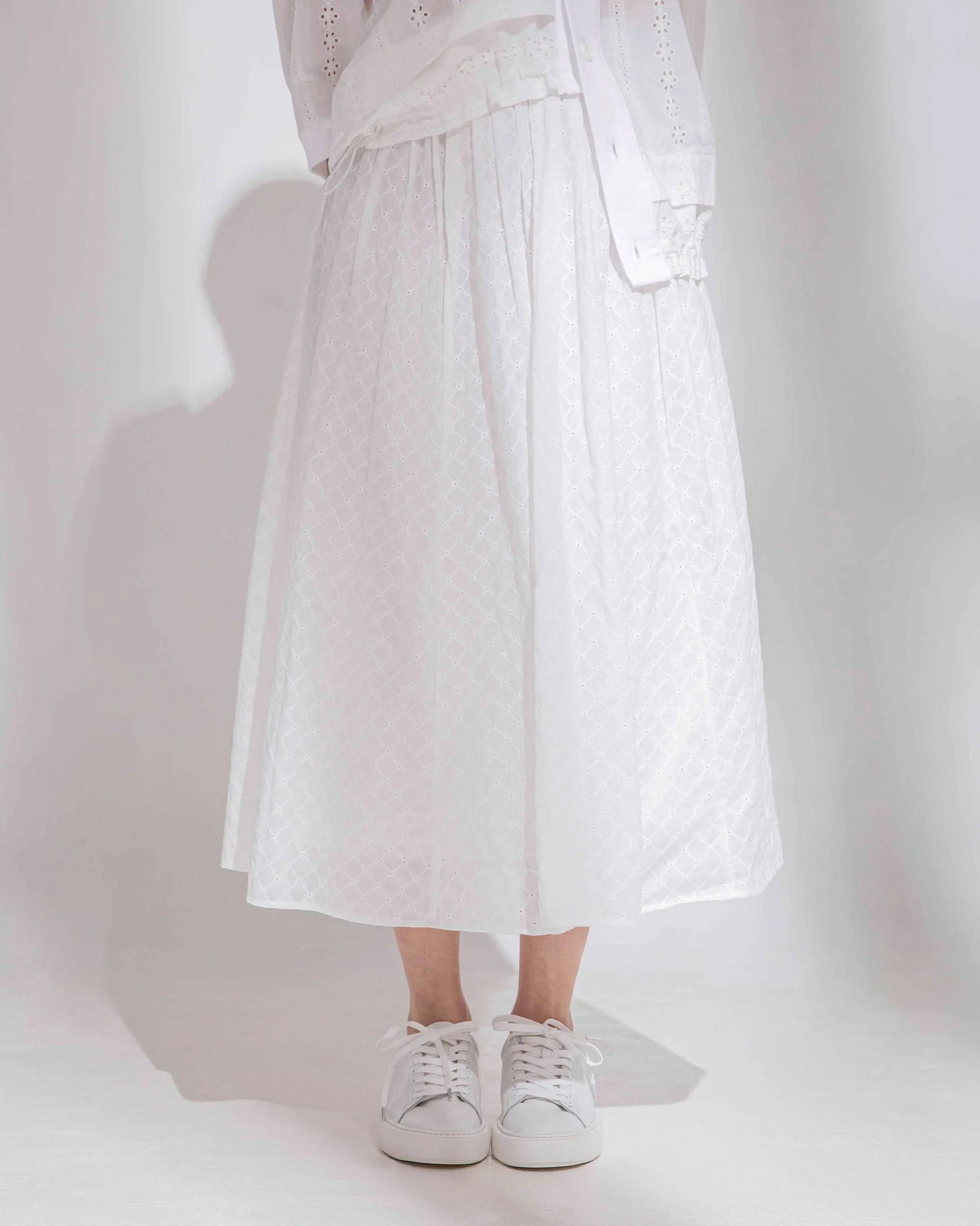Cutwork Lace Flare Maxi Skirt