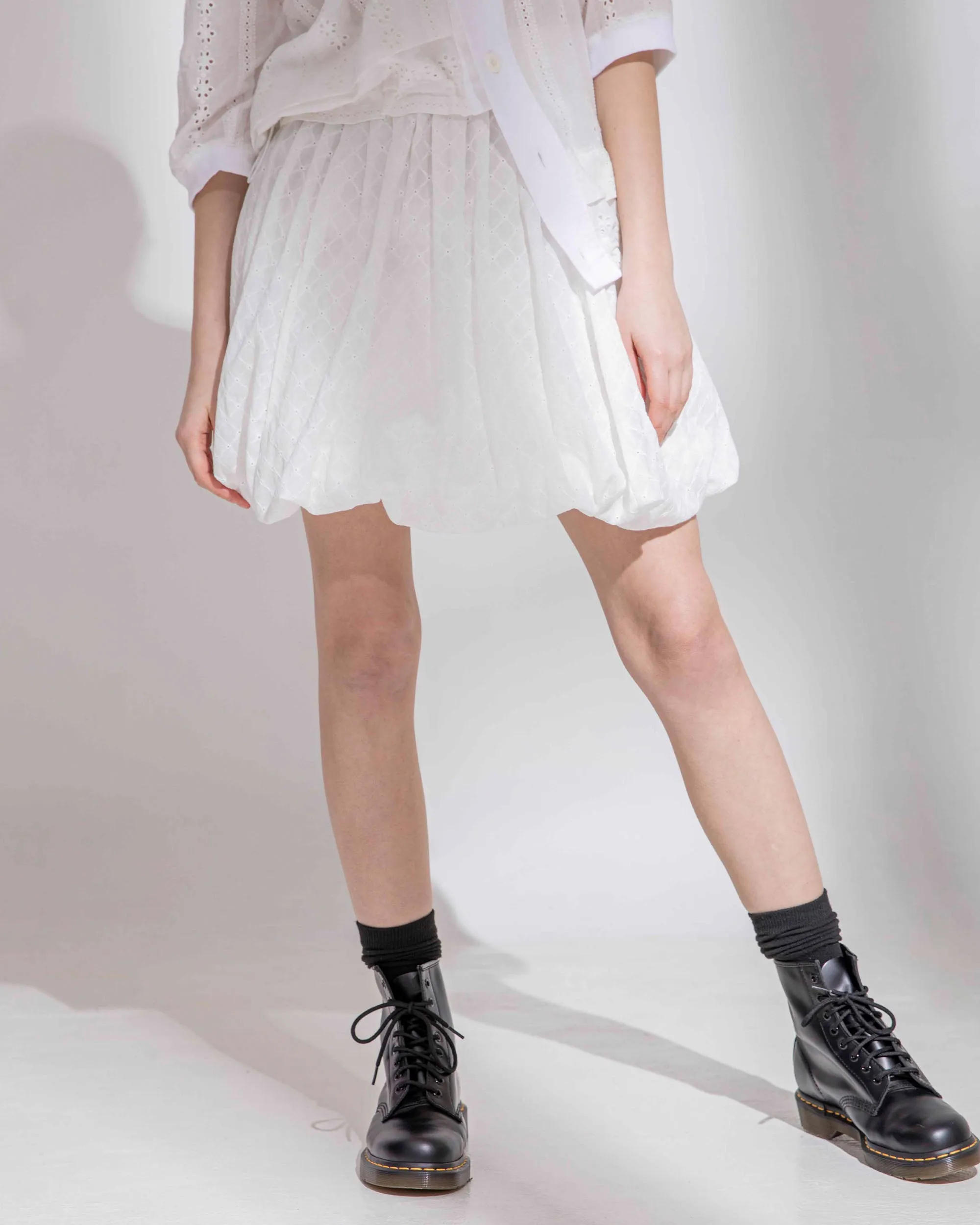 Cutwork Lace Flare Maxi Skirt