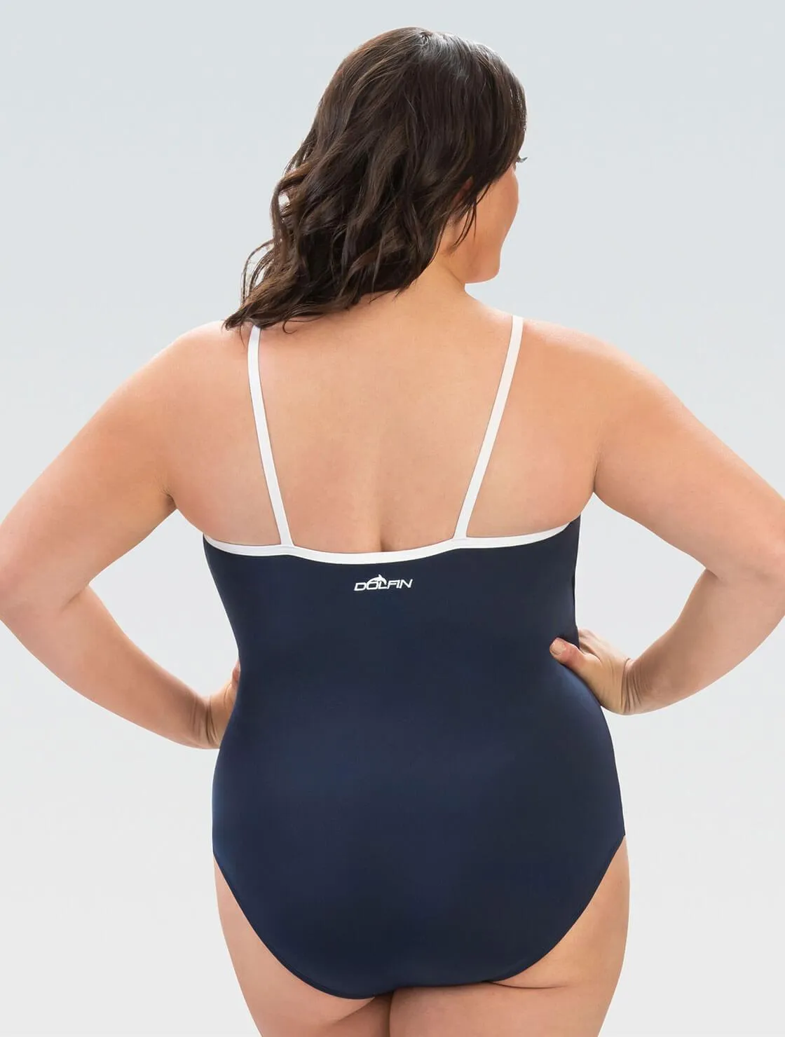 Dolfin Navy Aquashape Straight Back Moderate Lap Suit One Piece