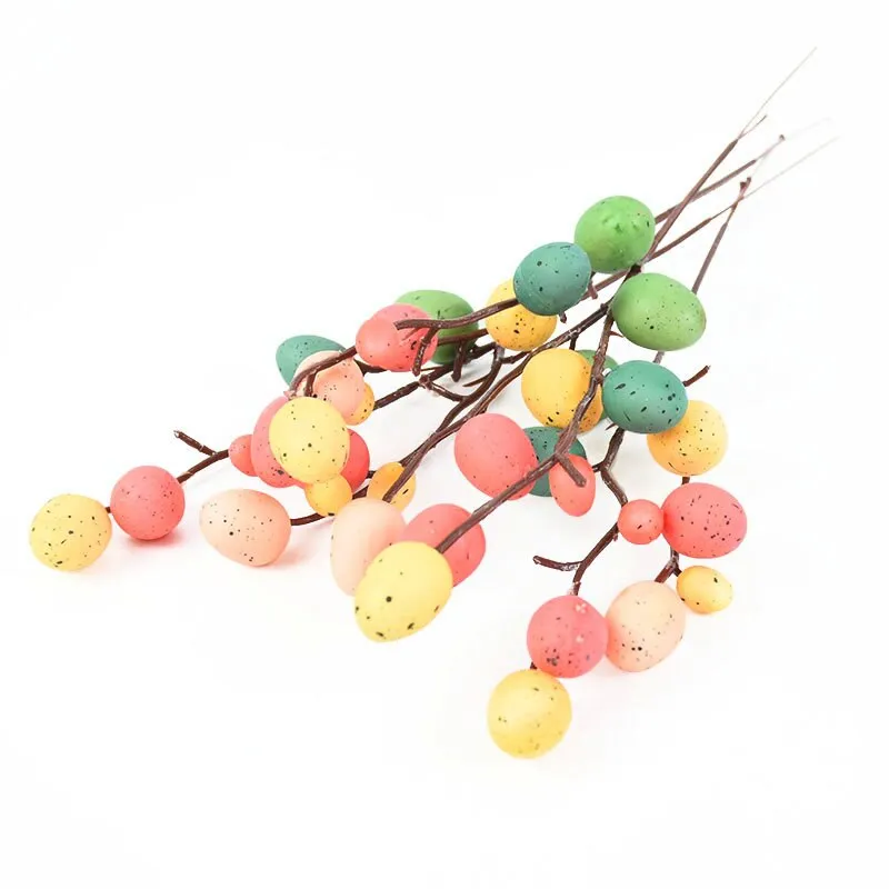 Easter Egg Tree Branch Colorful Painting Foam Egg Flower