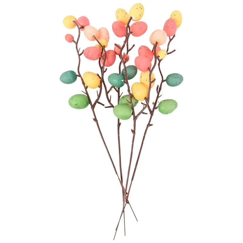 Easter Egg Tree Branch Colorful Painting Foam Egg Flower