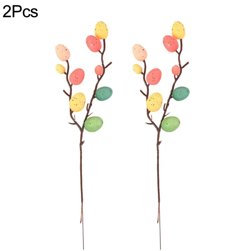 Easter Egg Tree Branch Colorful Painting Foam Egg Flower