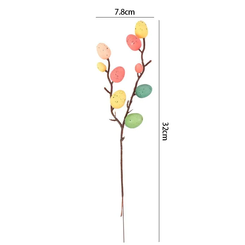 Easter Egg Tree Branch Colorful Painting Foam Egg Flower
