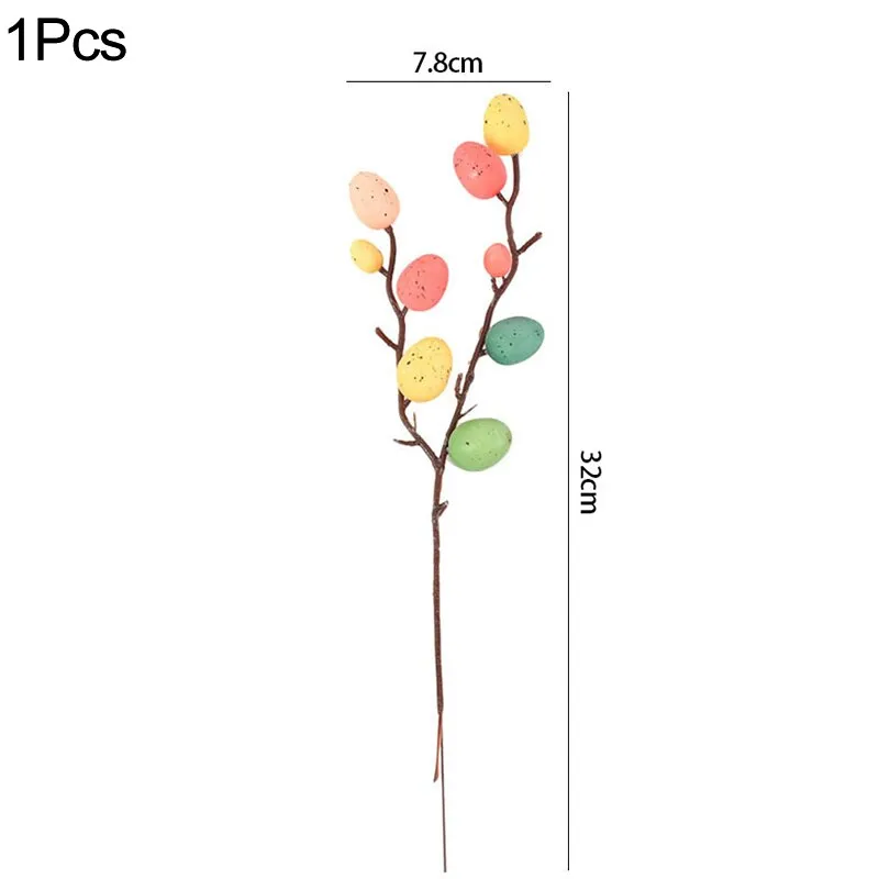 Easter Egg Tree Branch Colorful Painting Foam Egg Flower