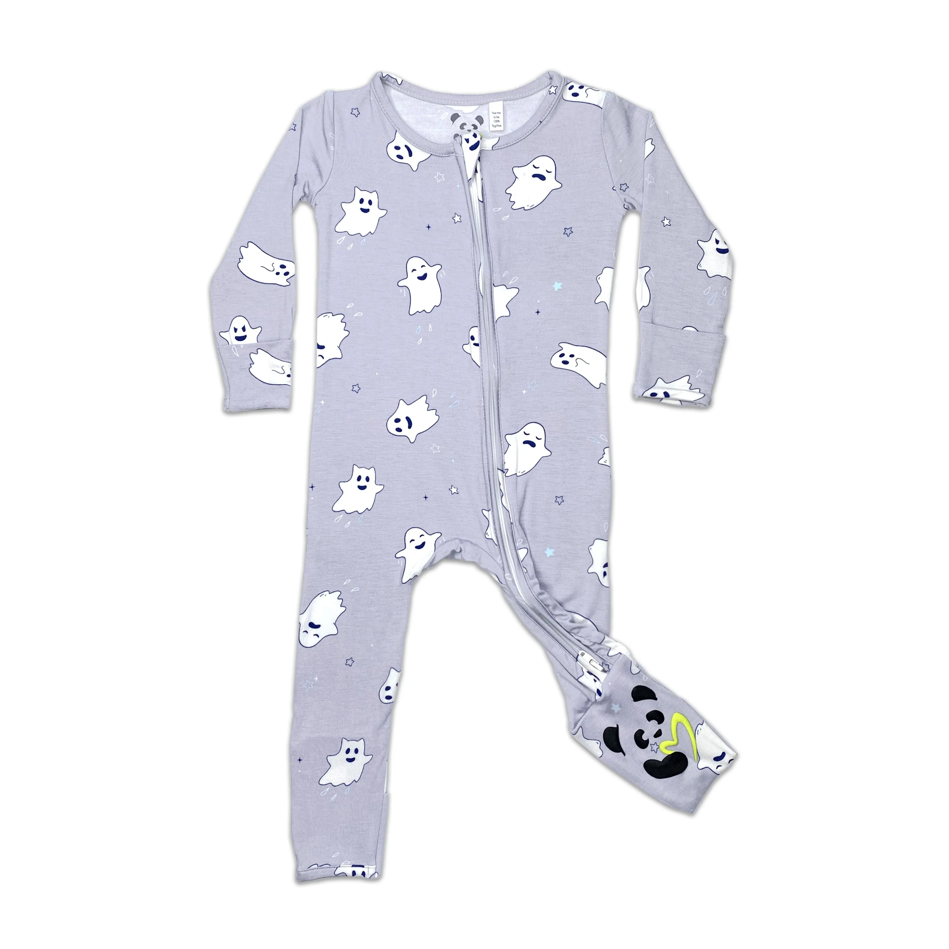 Ghastly Ghost Halloween Bamboo Convertible Footie