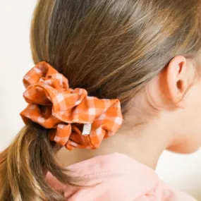 Hair Scrunchie set of 2 - Sunset Gingham   Storm Plaid