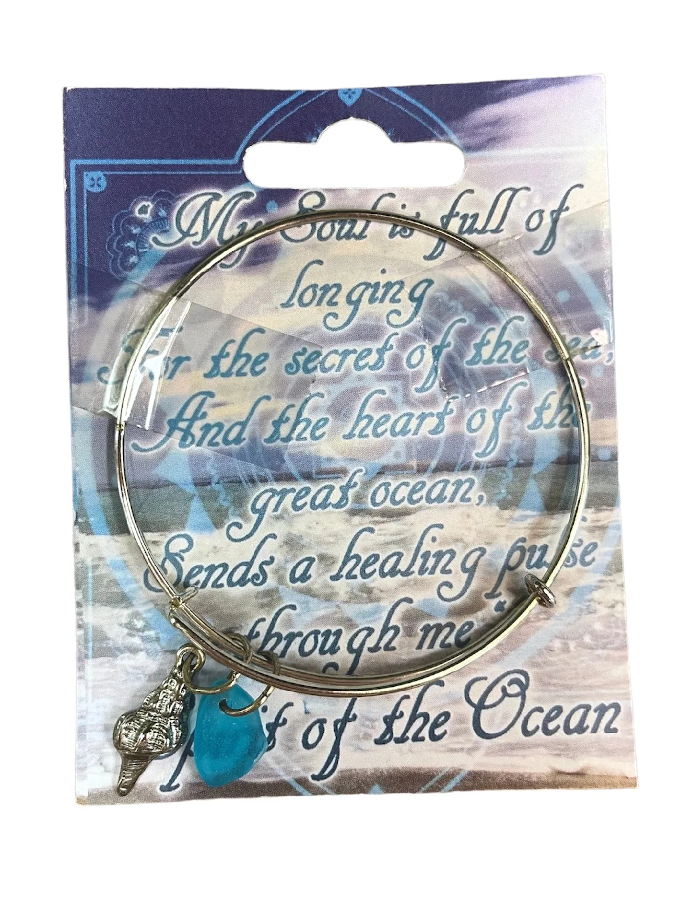 Handmade Beach Glass Bangle Bracelet